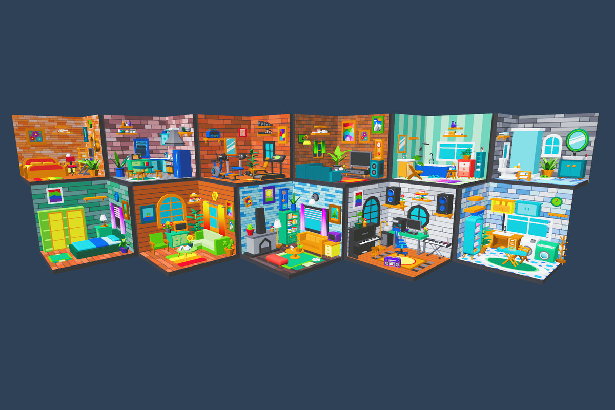 Cute Low Poly Furniture Pack - Colorful Interior Props