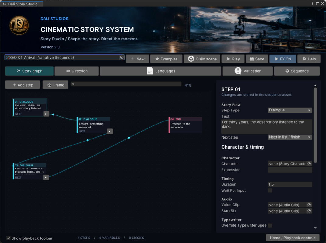 Dali Cinematic Story System