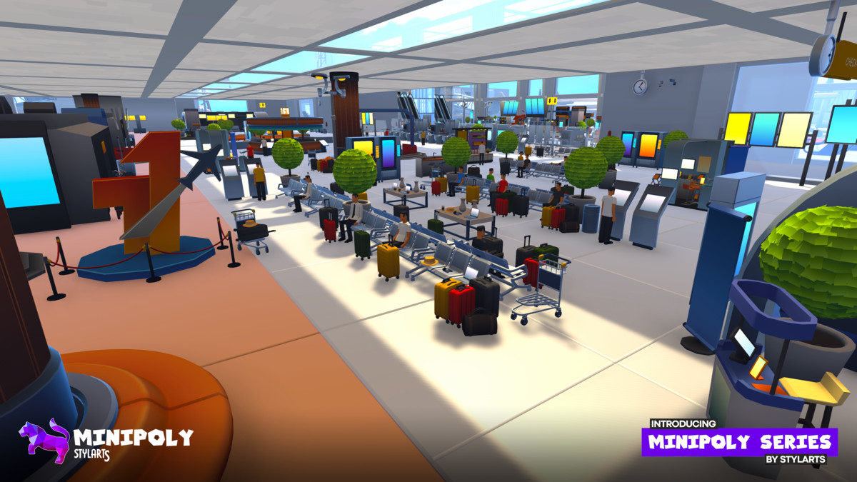Modular Airport Fatpack - Minipoly Series ( Stylized Lowpoly Environment )