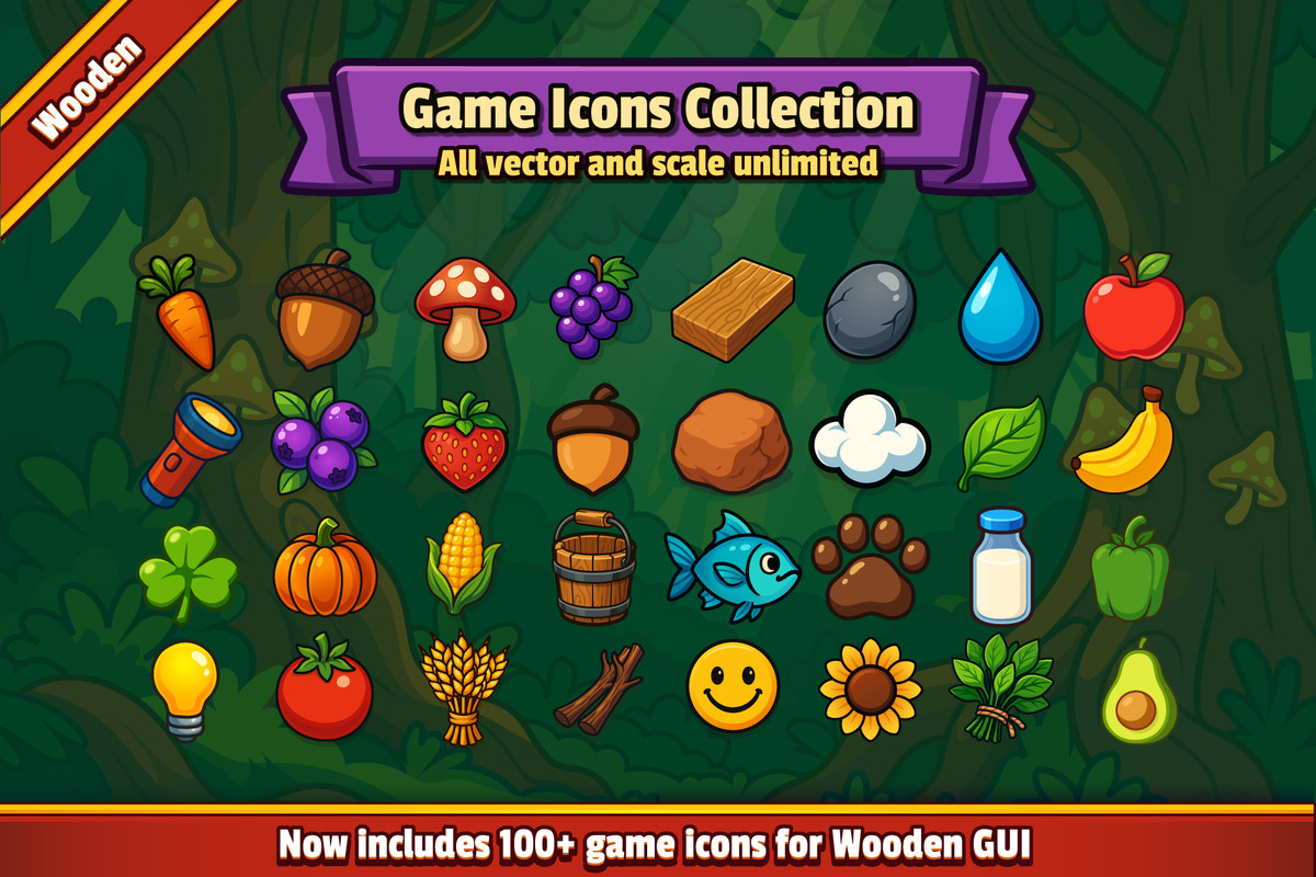 Mystic Realm - Wooden GUI Pack