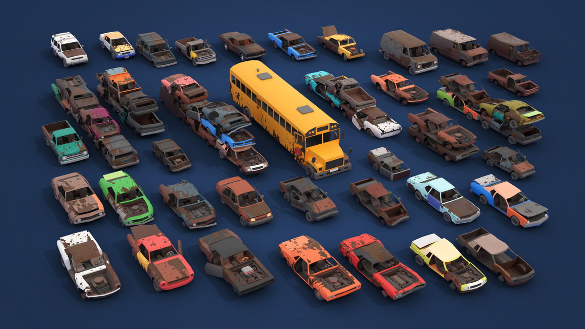 Junkyard - Low Poly 3D Models Pack