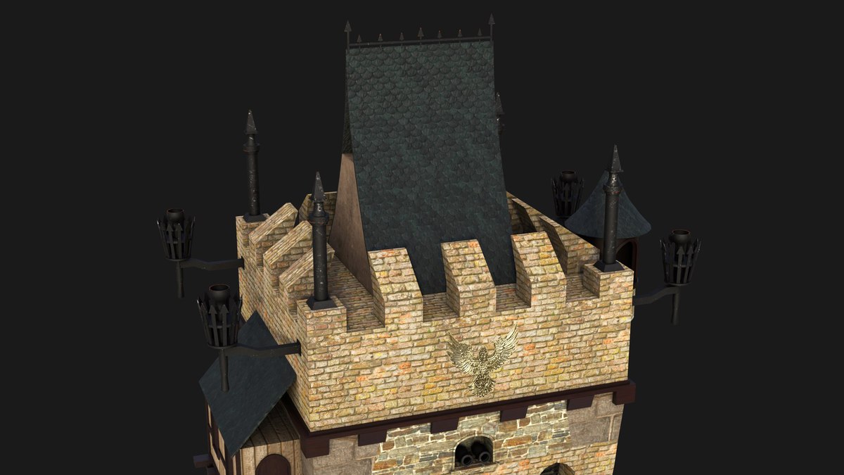 Castle Watch Tower 01 URP HDRP Textures