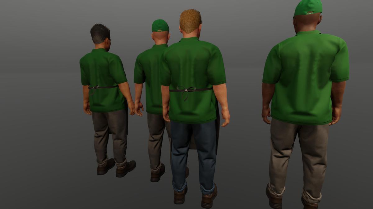 Man shop staff seller