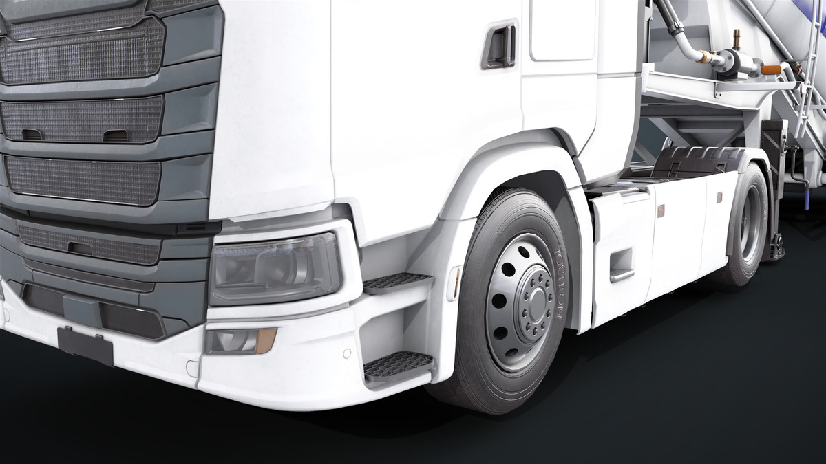 Chassis06 Cement Trailer 01 White URP HDRP Textures