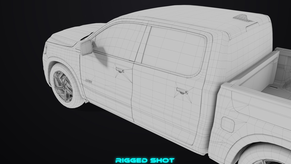 Pickup Truck 03 Grey and White URP HDRP Textures
