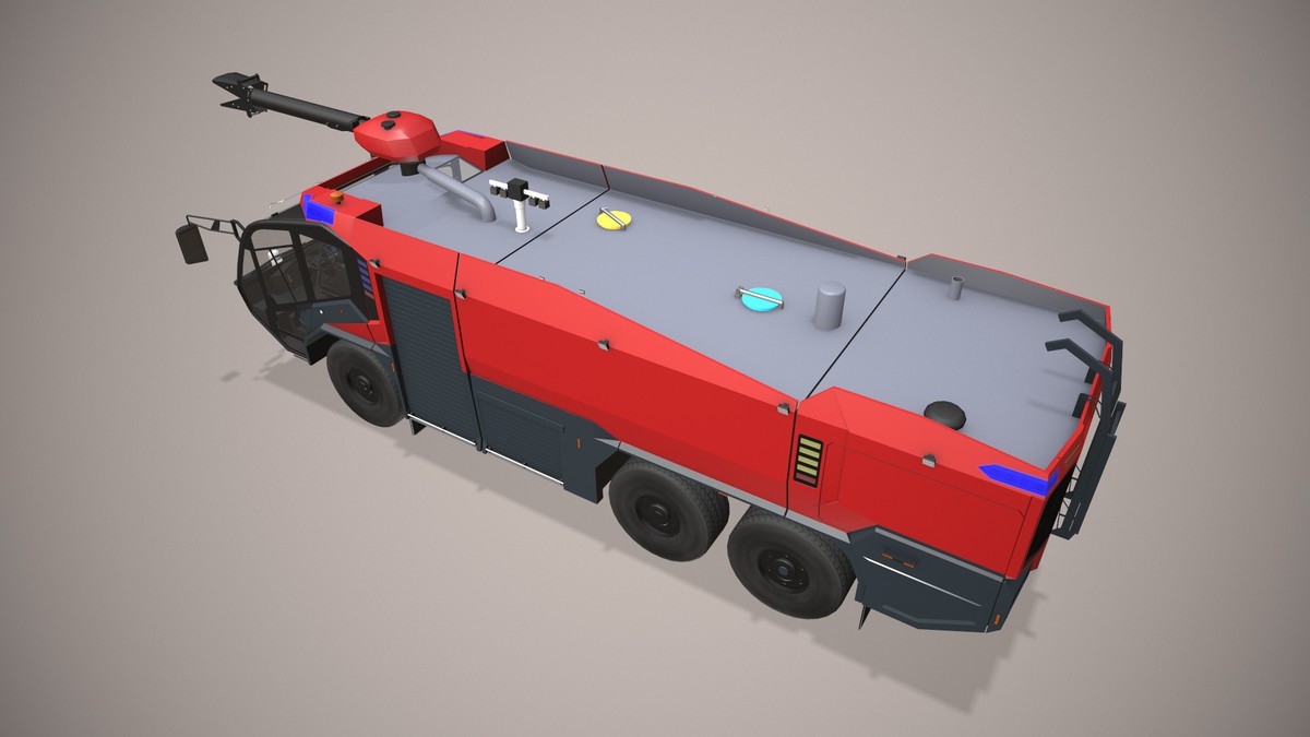 Airport Fire Truck 6x6 Red (387)