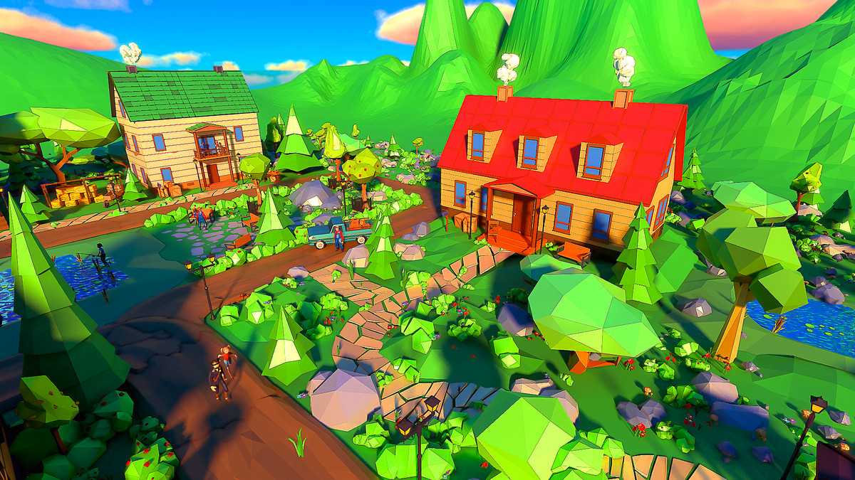 Low Poly Farm. HappyLifeville