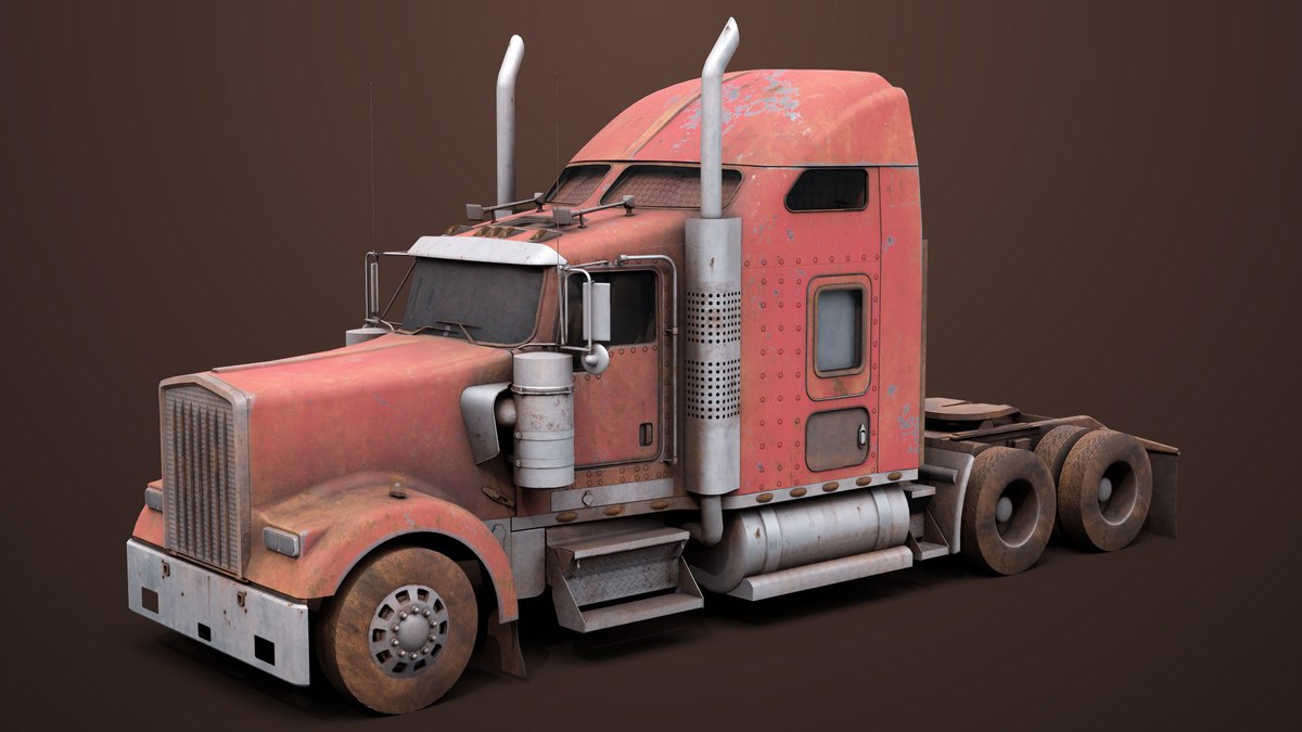 Heavy Truck 02 Chassis Old Dusty URP HDRP Textures