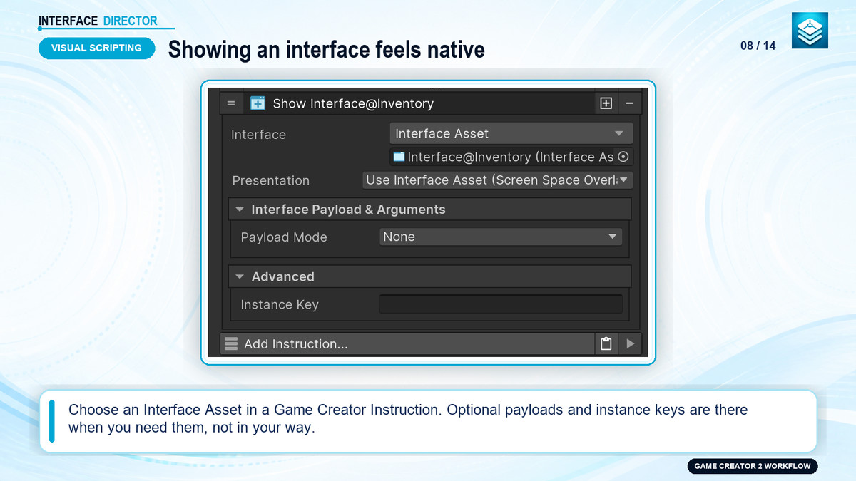 Interface Director for Game Creator 2