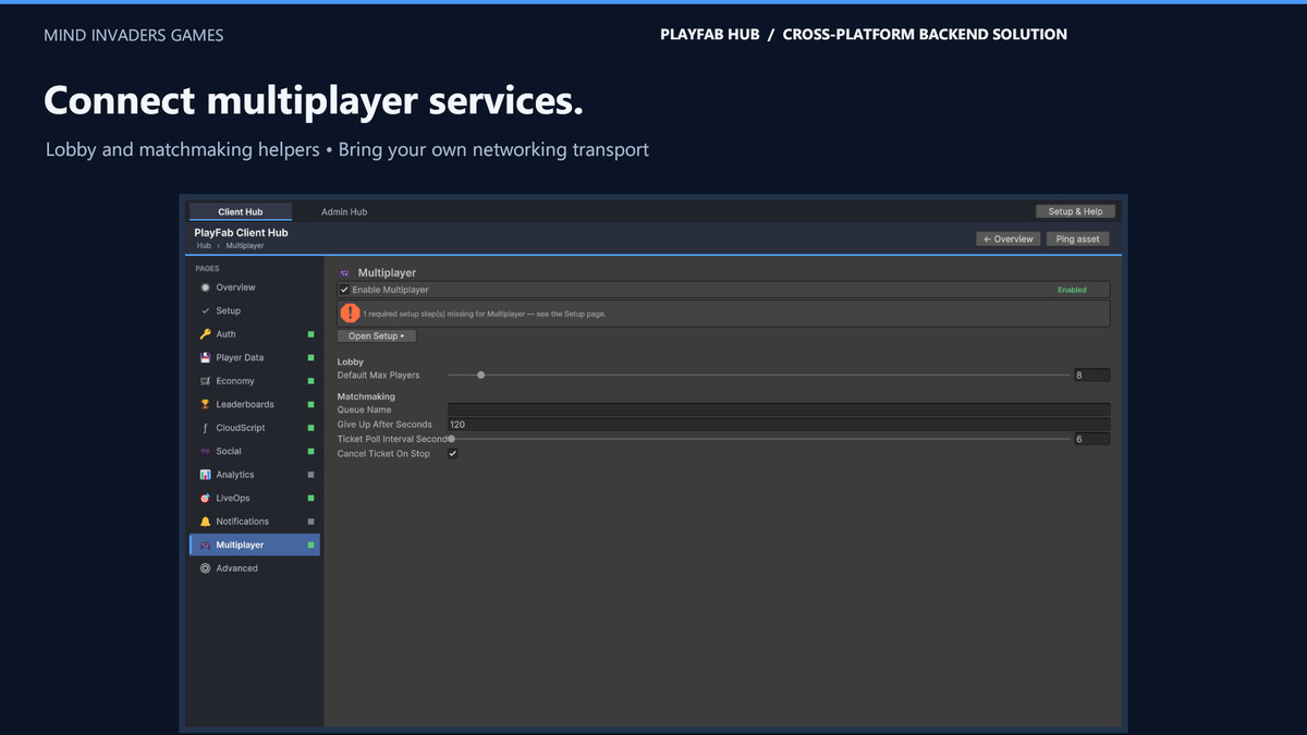 PlayFab Hub - Cross-Platform Backend Solution