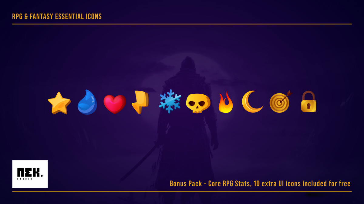 RPG & Fantasy Essential Icons (110 Assets)
