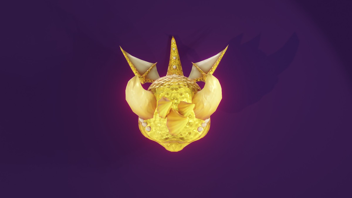 Cartoon Gold Dragon 3D Model (Low-Poly, Game-Ready, Animated, Built-In)