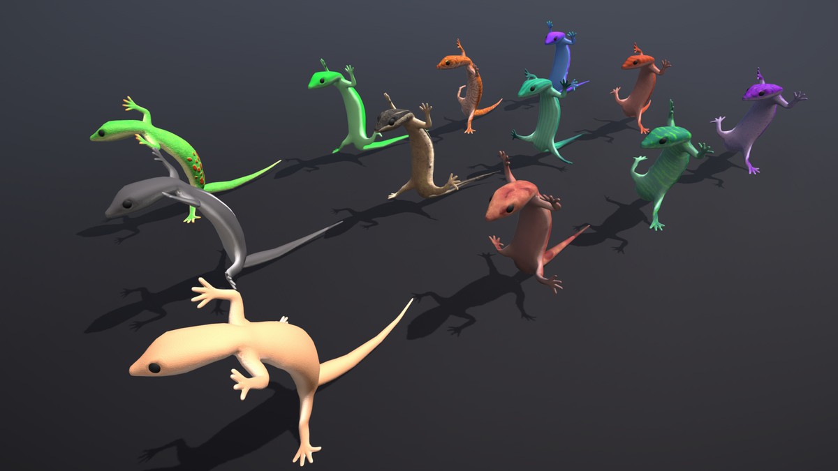 Funny Cute Lizard 3D