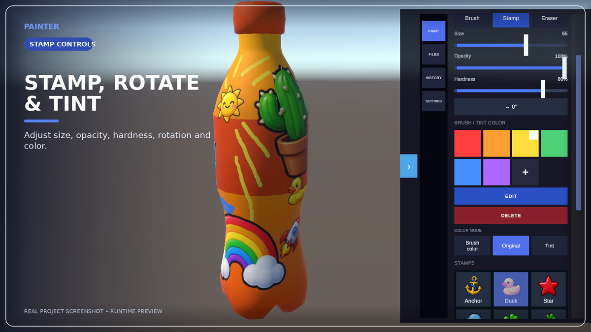 3D Texture Painter – Editor & Runtime Painting