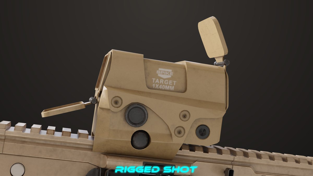 Machine Gun 14 Brown URP HDRP Textures