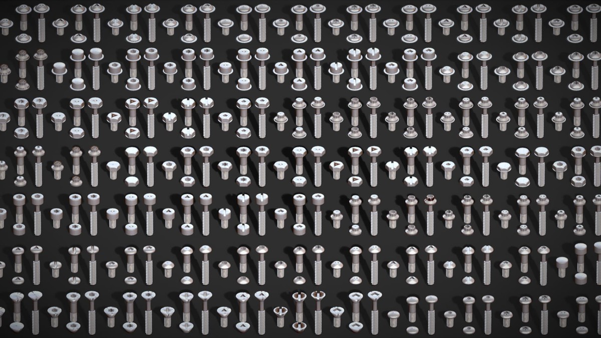 308 Bolt Screw & Head Pack - Low Poly Realistic Kitbash - Industrial Props Set