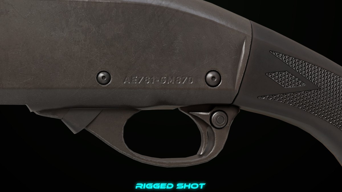 Long Shotgun 01 Black And Silver Single Mat URP HDRP Textures