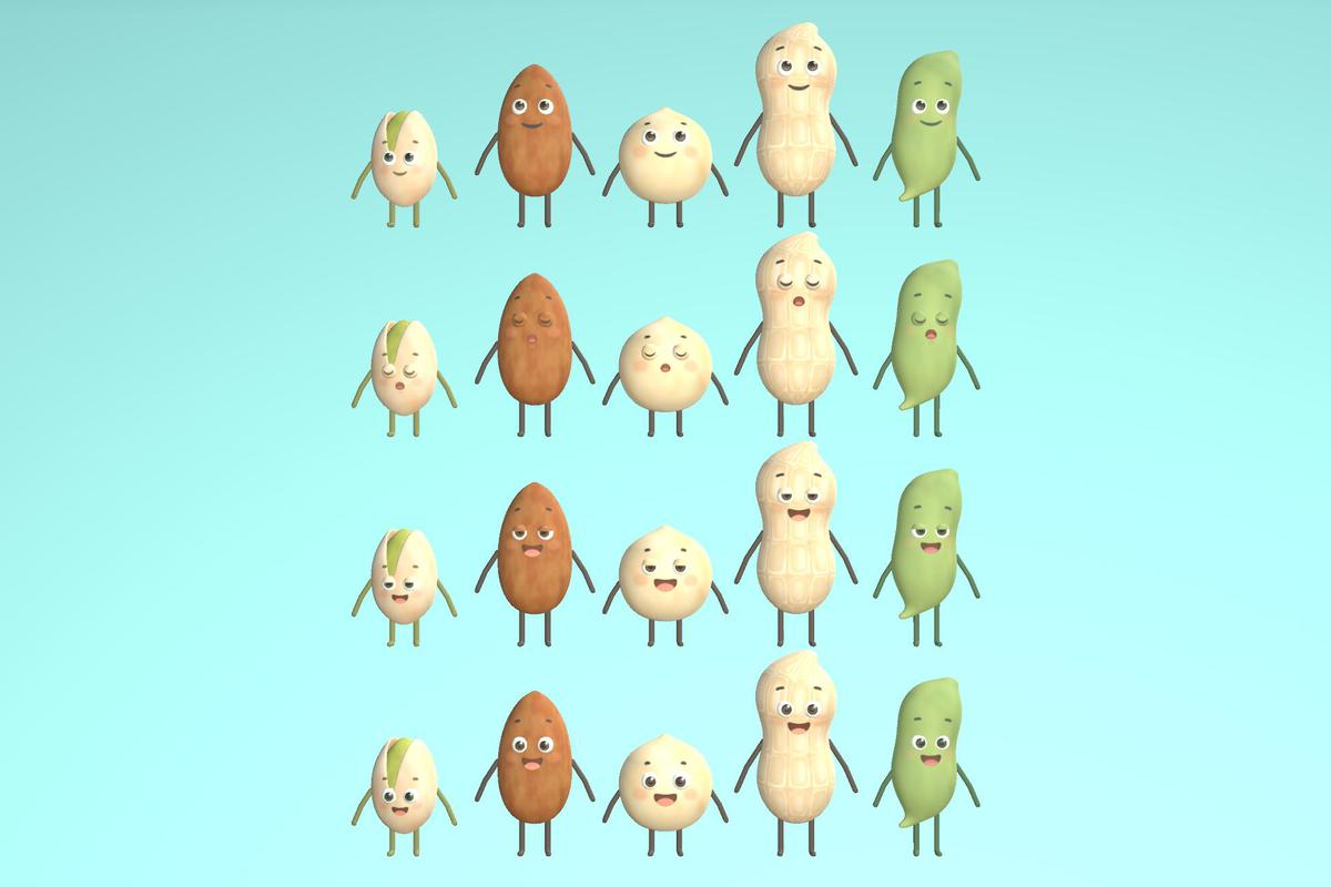 Nutty Poco Buddies - 5 Cute Bean & Nut Characters