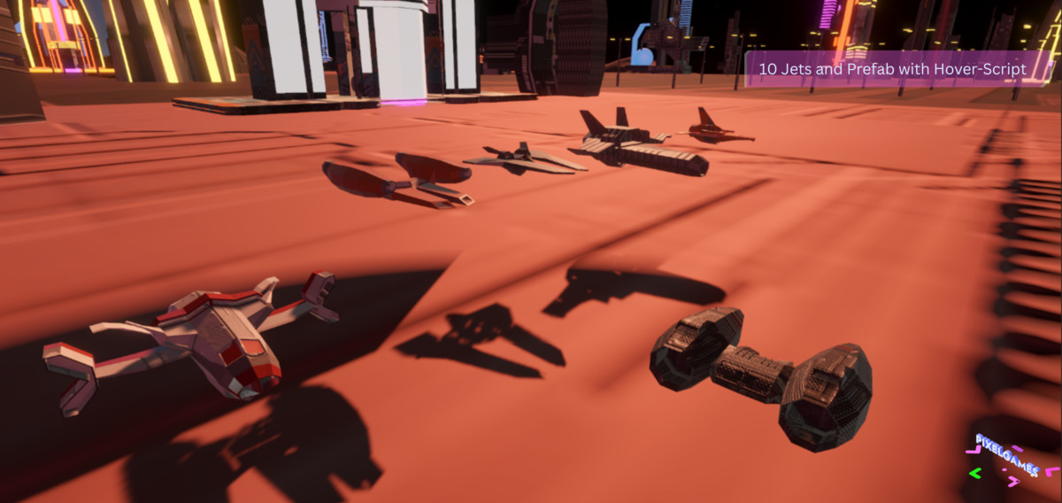 URP Mars Space Terrain: Sci-Fi Jet Fleet, Sci-Fi VFX & Modular City Builder