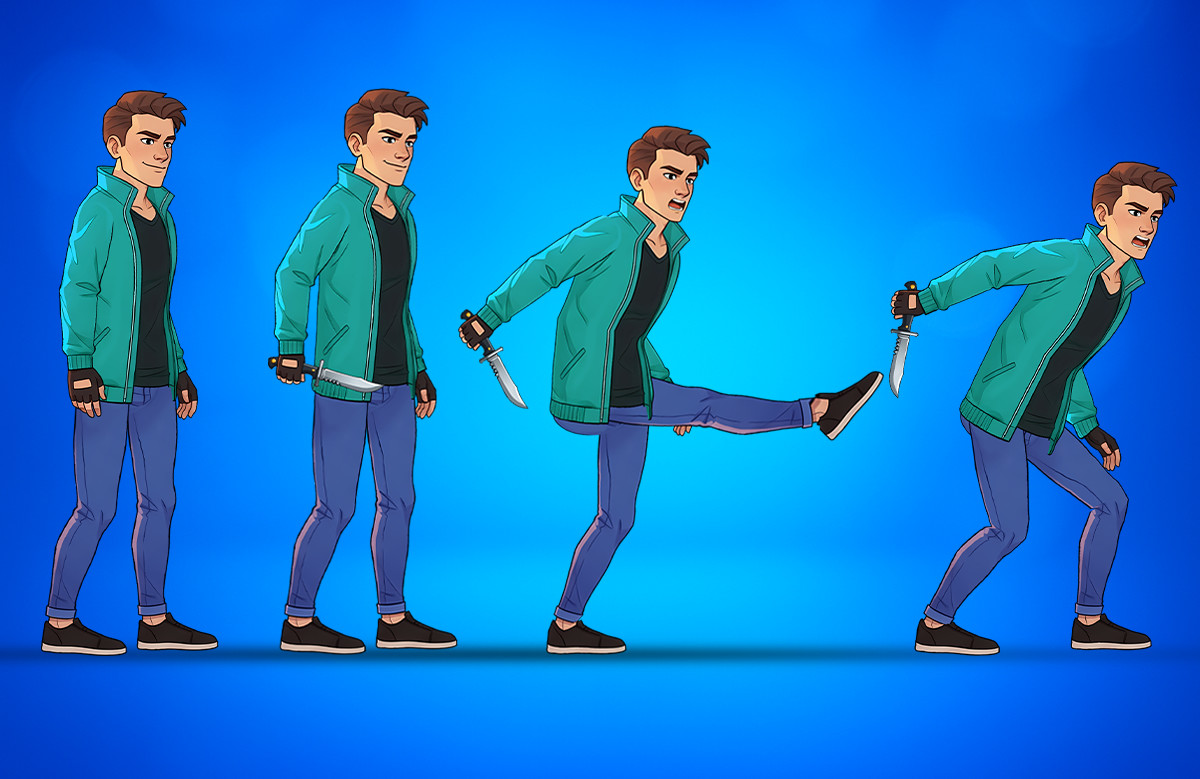 Sam 2D Animated Spine Character (Human Series)