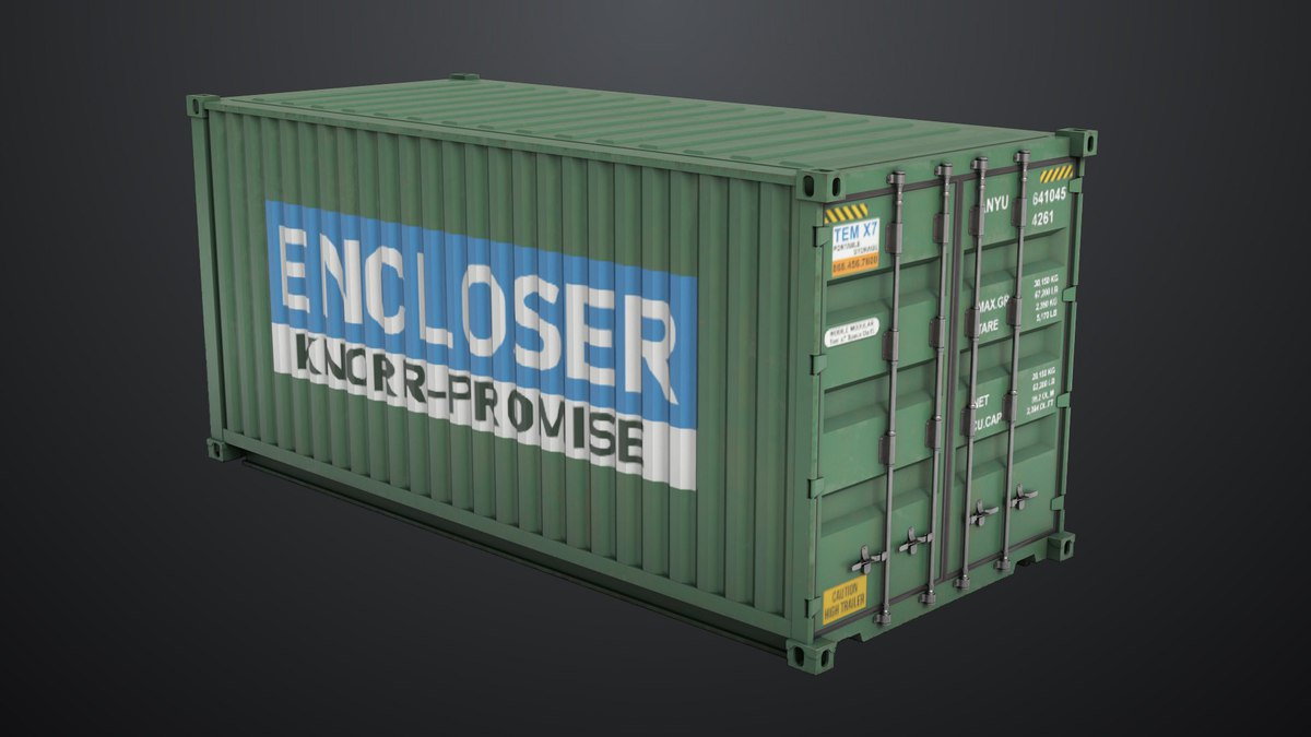 5 Cargo Container 20ft Single Mat URP HDRP Textures