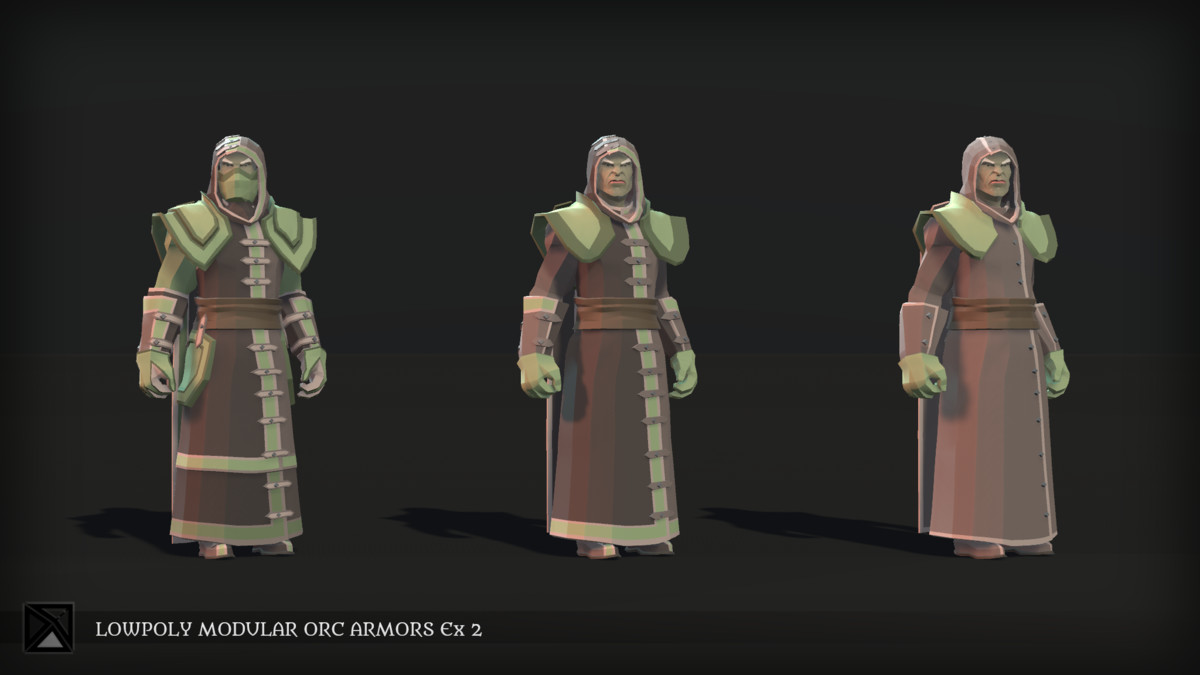Low Poly Orcs Modular Armors Ex2 - LOWPOLY MEDIEVAL FANTASY SERIES