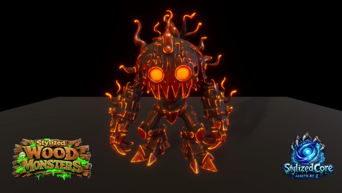 Stylized Wood Monster Pack 2 – Colossus Variant (Animated, LOD, Skins)