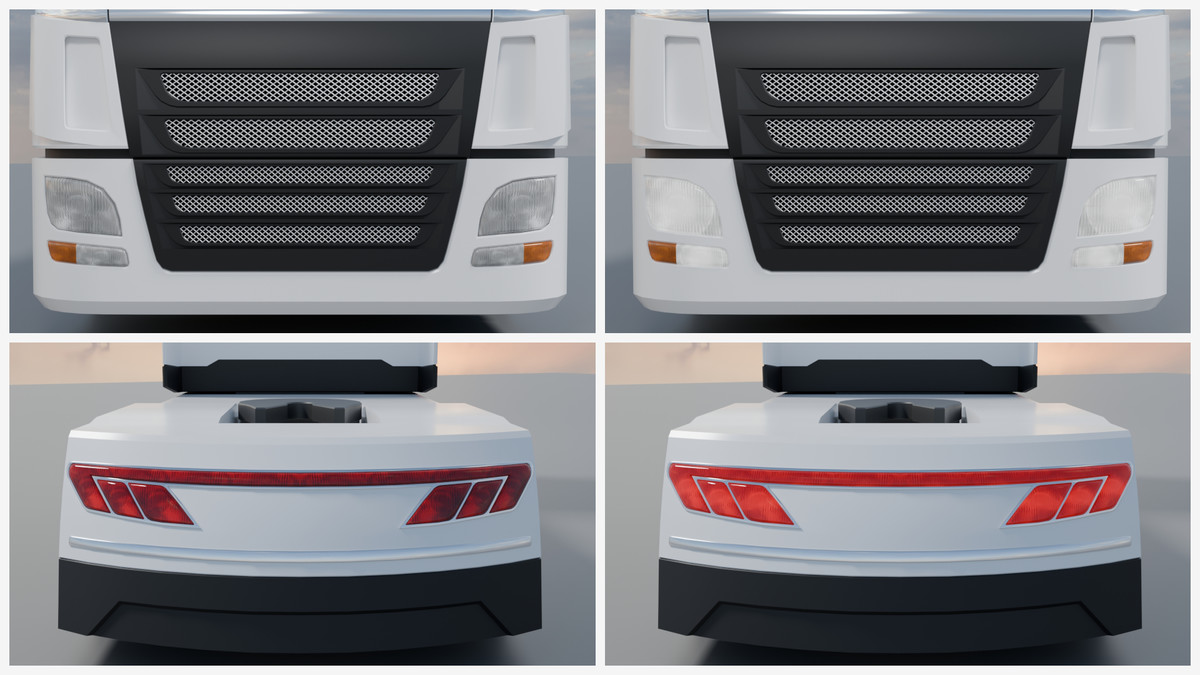 EV Semi Truck Vehicle Pack – Modular Trailer, With Interior & Openable Doors