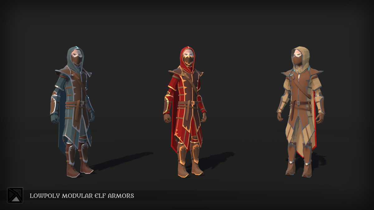 Lowpoly Elves Modular Armors - MEDIEVAL FANTASY SERIES
