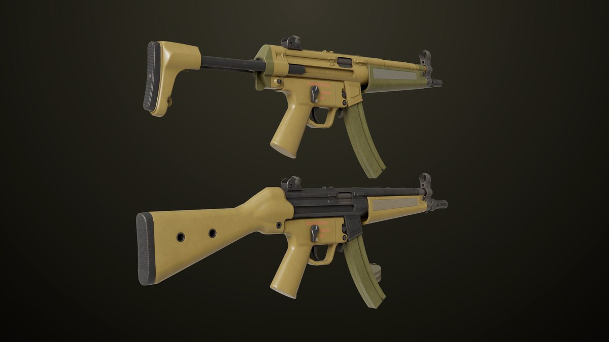 Two Machine Gun 15 Sandal Single Mat URP HDRP Textures