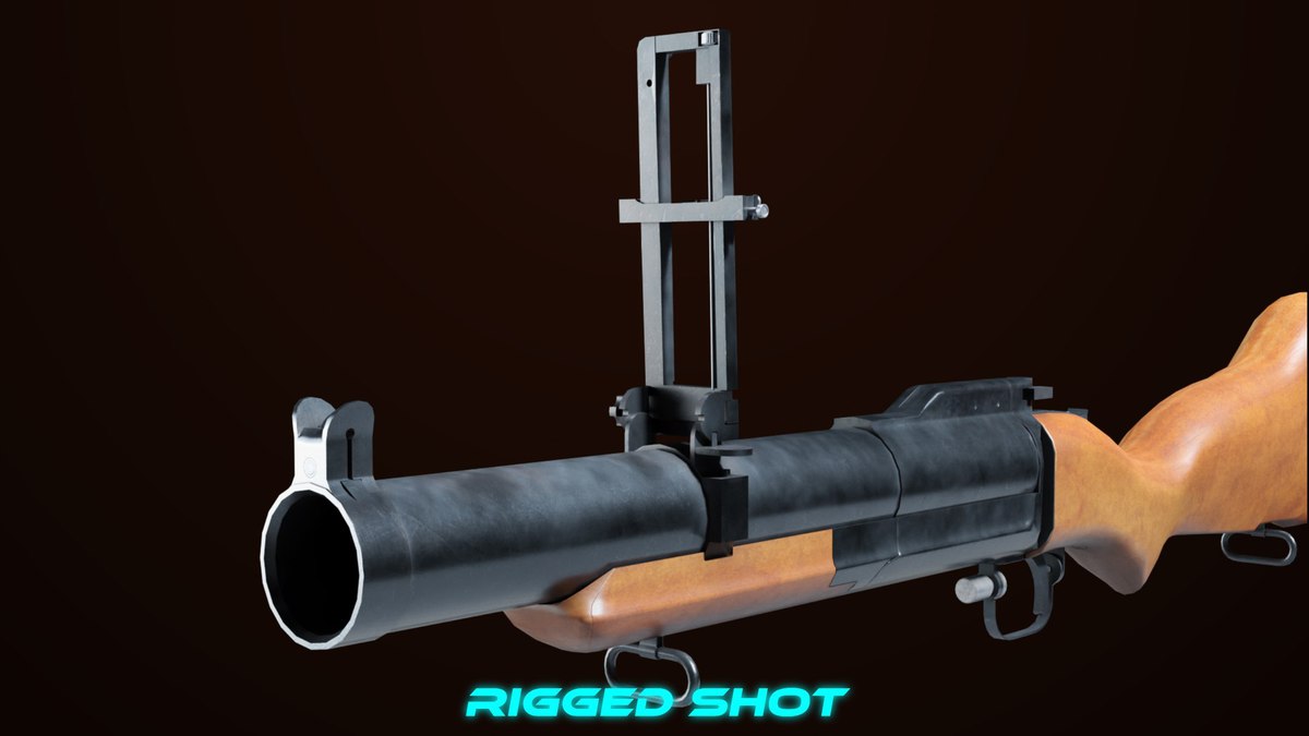 6 Grenade Launcher Black URP HDRP Textures
