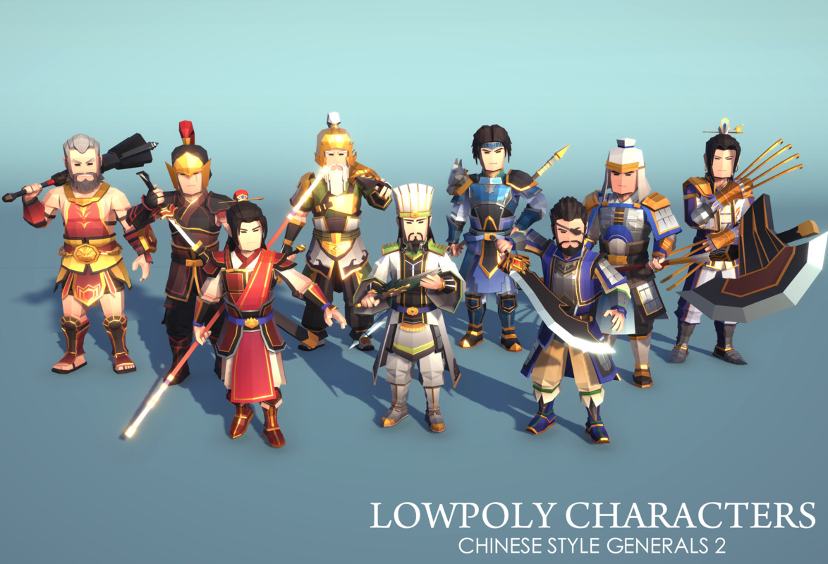 LowpolyCharacters_ChineseStyle Generals 2