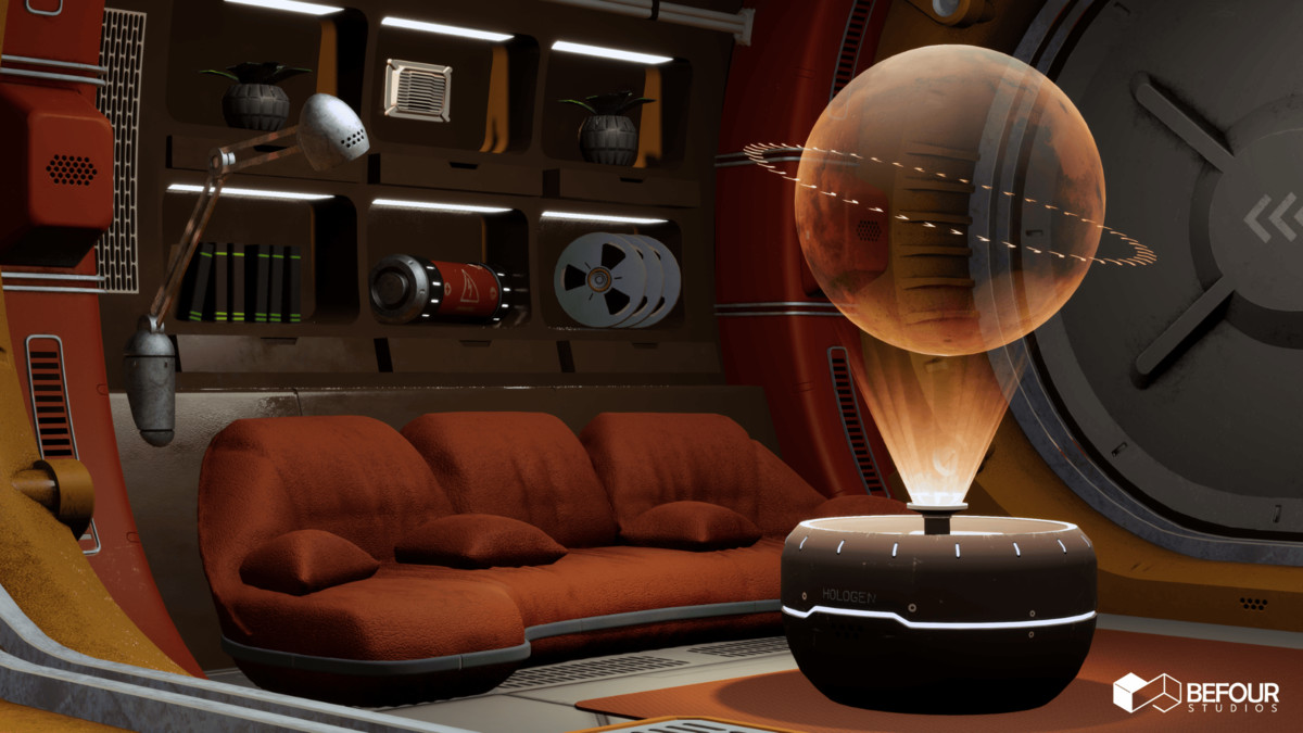 Retro Sci-Fi Research Cabin Environment