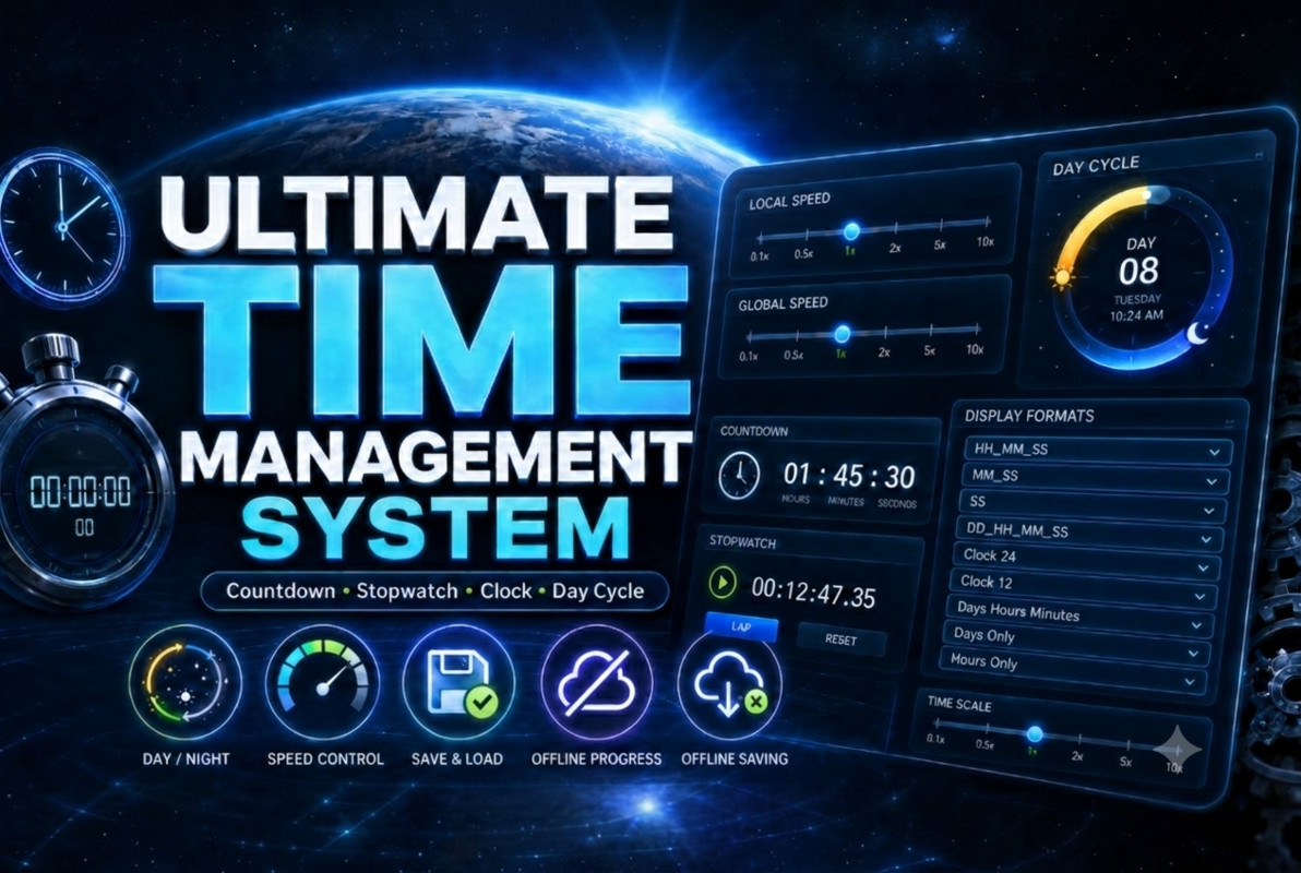 Ultimate Time Management System: Timers, Save & Offline Progress