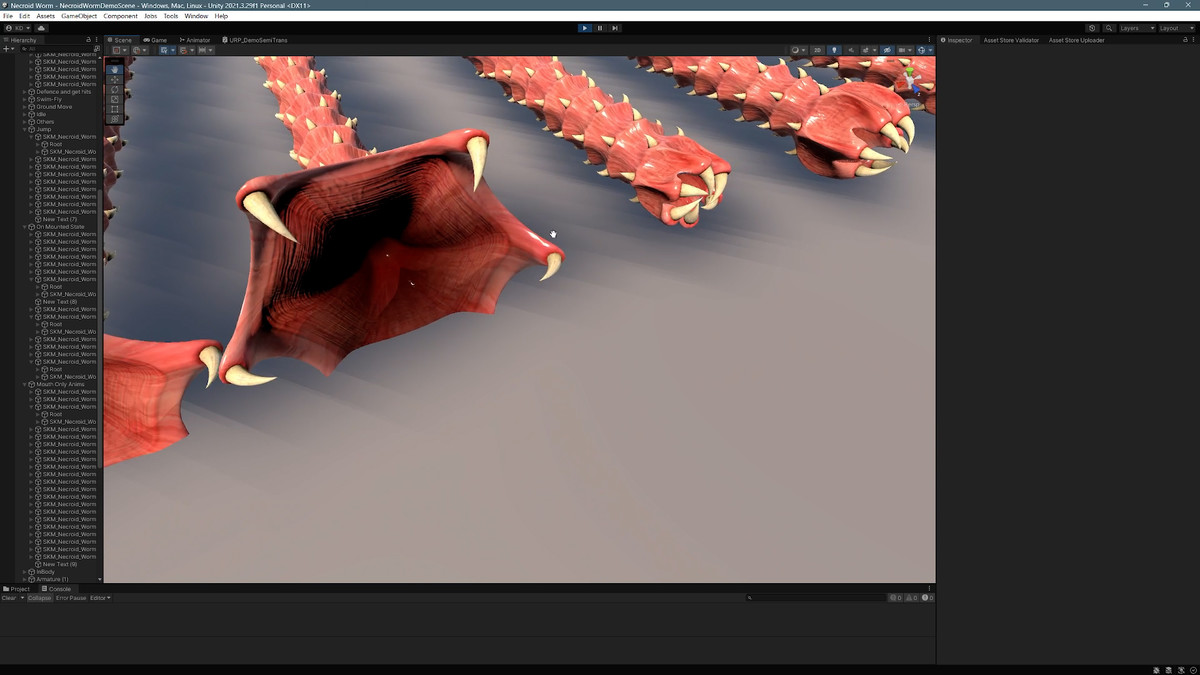 Necroid Worm: a monster worm character for horror games