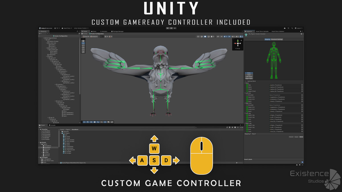 White Pigeon - Flying System - Bird Behavior