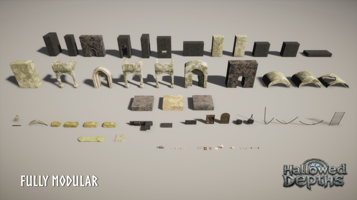 Modular Dungeon (Gothic Dungeon, Medieval Dungeon, Fantasy Dungeon, Dungeon)