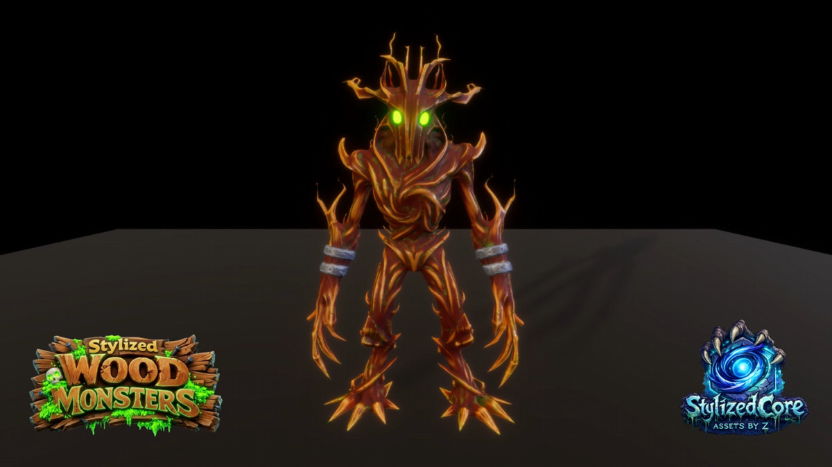 Wood Monsters Pack 2 – 4 Stylized Animated Creatures (LOD + Skins)