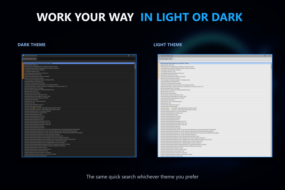 Fast Open Editor Tools