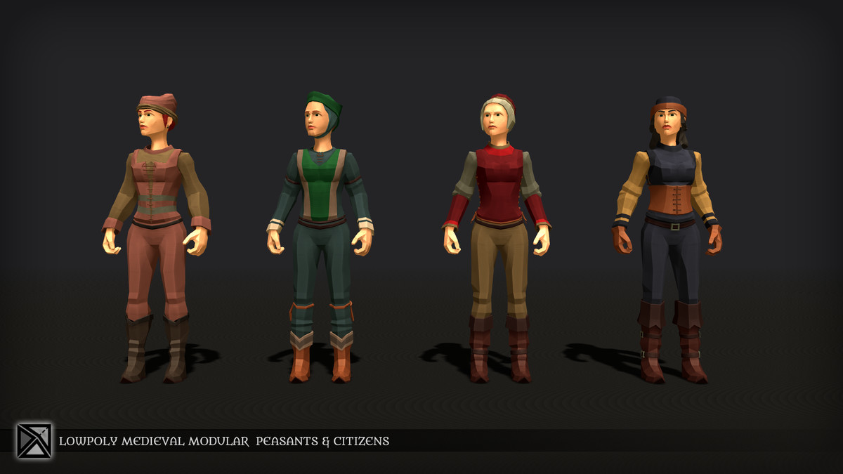 Lowpoly NPCs Bundle MEDIEVAL FANTASY SERIES
