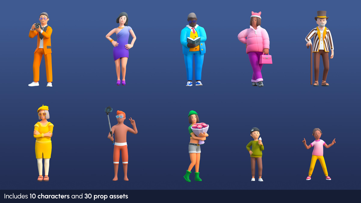 City Characters Mini - Low Poly Animated Pack