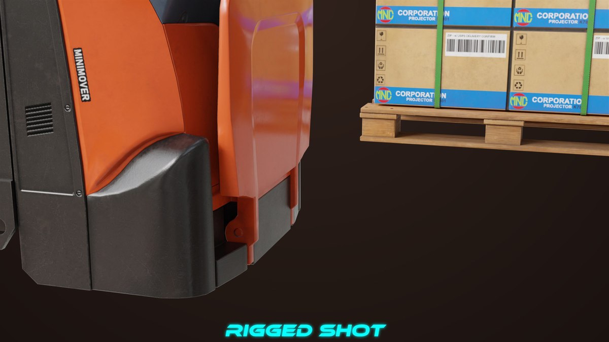 Forklift with Pallet 01 Orange URP HDRP Textures