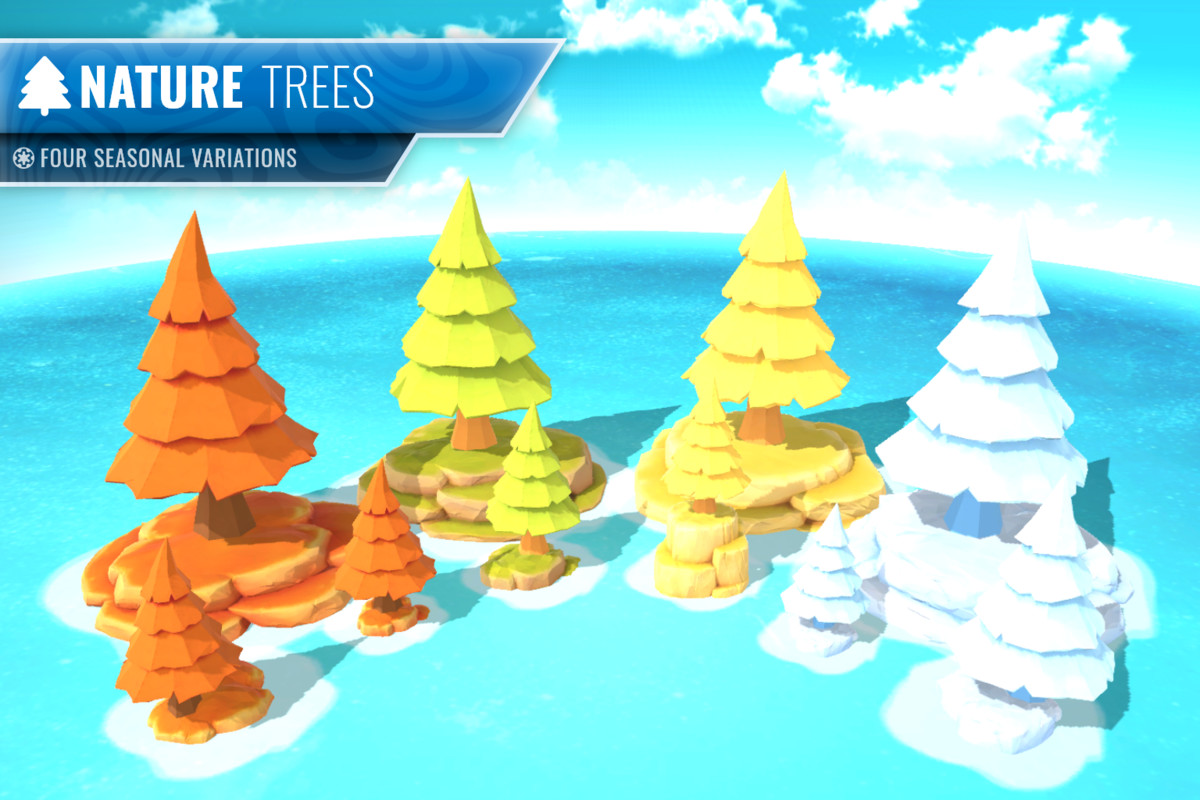 Stylized Nature Pack - Four Seasons (LOD, Optimized, Atlas)
