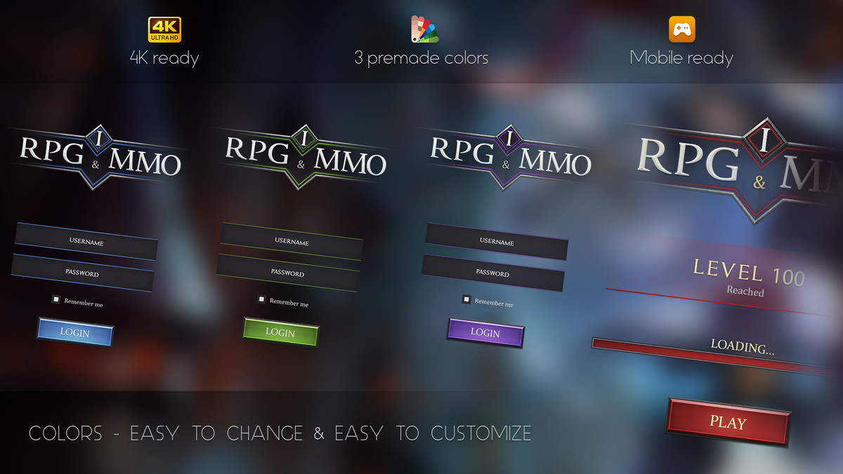 RPG & MMO One - PC and Mobile UI
