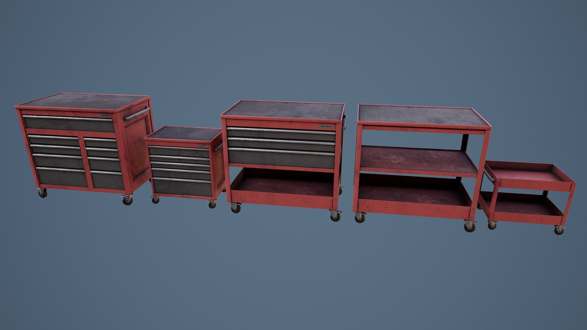 Garage-Autoservice Props Pack Low-poly 3D models Low-poly 3D model