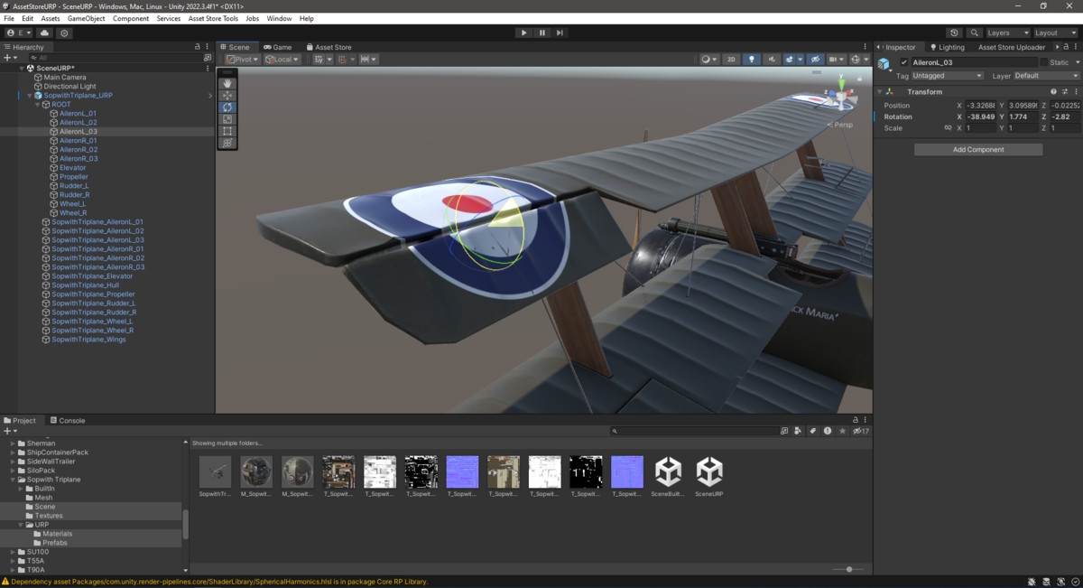 Aircraft Sopwith Triplane Rigged