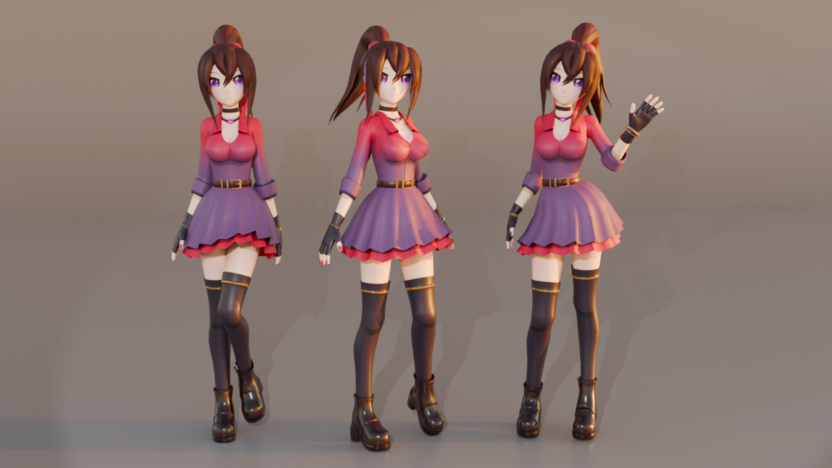 Longtail Girl - Stylized 3D Character