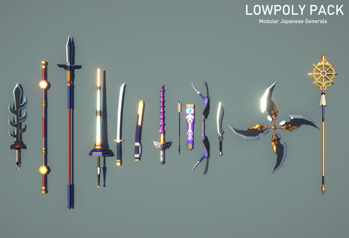 LowpolyPack_ Modular Japanese Generals
