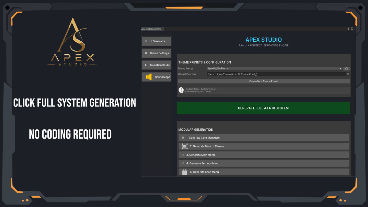 APEX UI: ZERO-CODE MENU GENERATOR