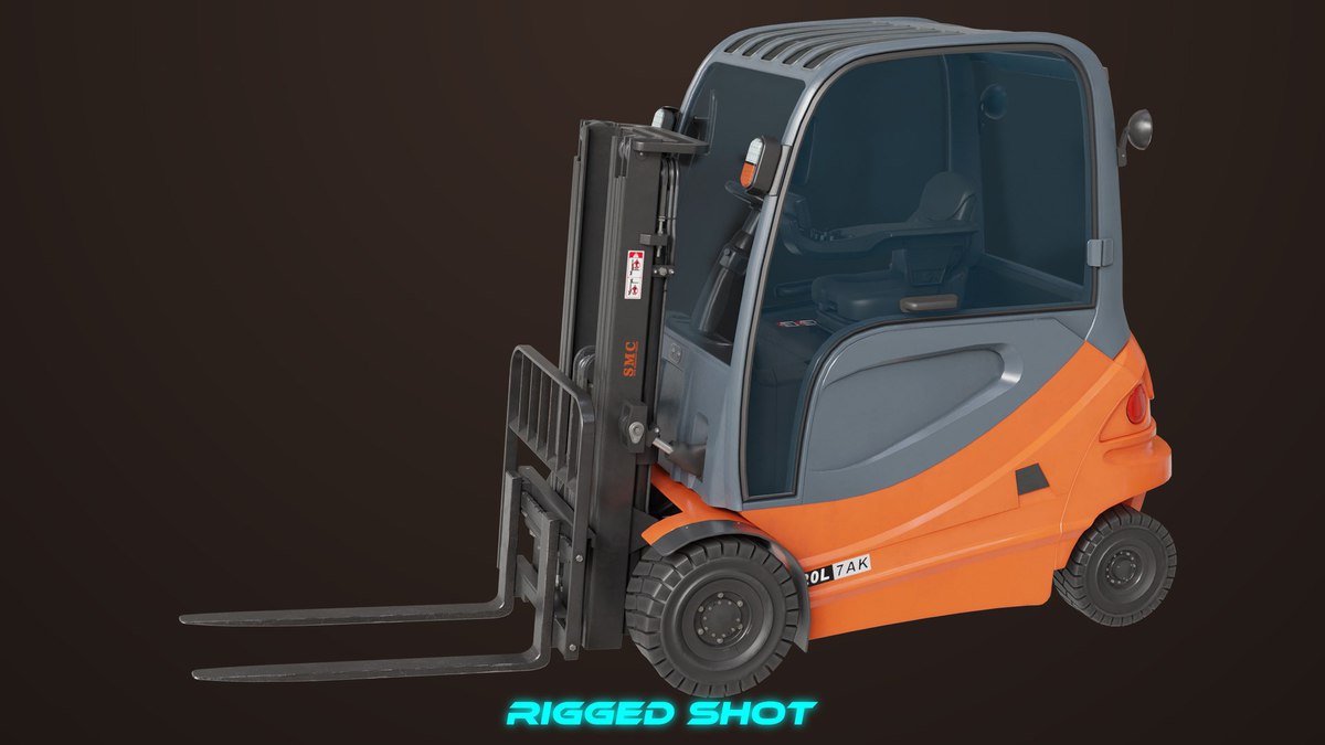 Forklift Truck 01 Orange URP HDRP Textures